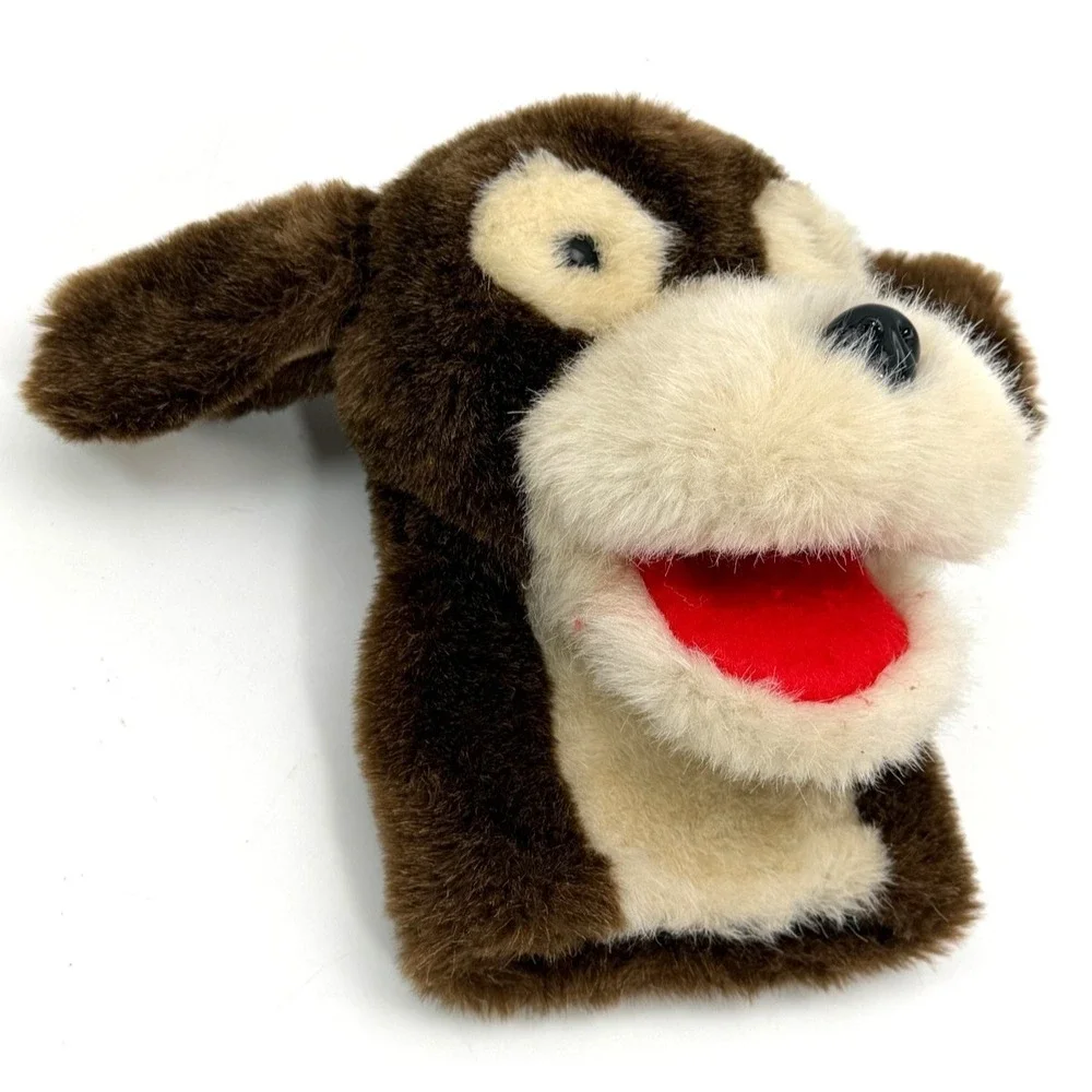 Vintage AGS Innovative USA Pepper Puppet Dog Plush Hand Puppet Brown Tan 32208